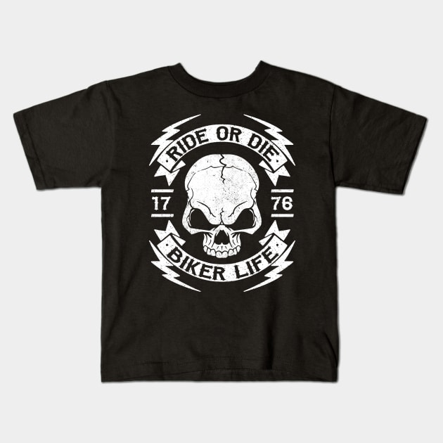 BIKER - RIDE OR DIE Kids T-Shirt by Tshirt Samurai